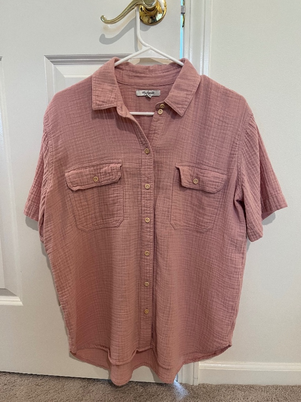 Linen short sleeve button up